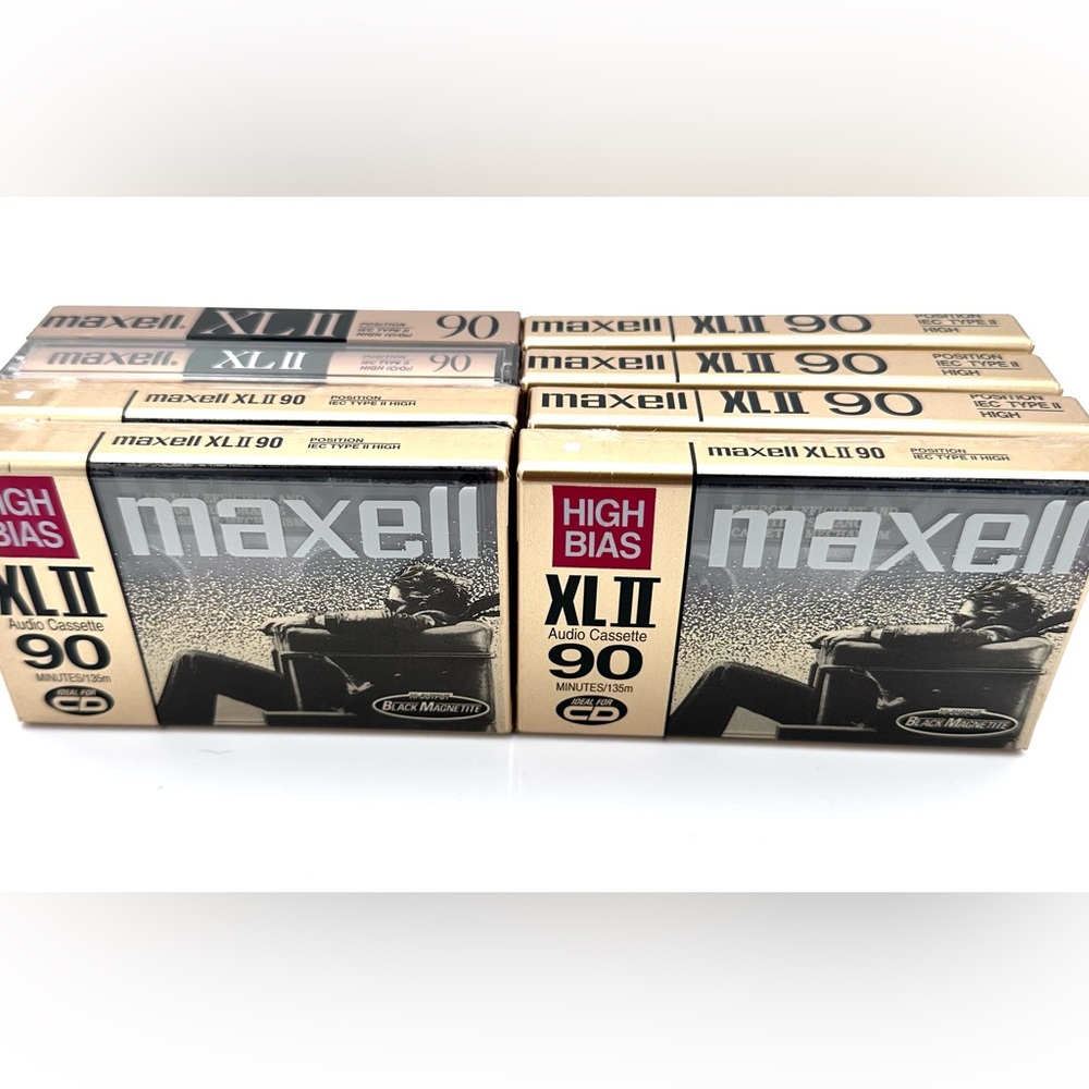 8 pack Maxell XL-II 90-minute Blank Audio Cassette High Bias Sealed